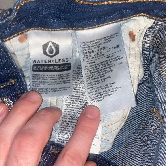 Vintage Levi’s 501 Dark Blue Jeans Size 34x30 Button Fly Retro Denim Men's Jeans - Picture 8 of 10